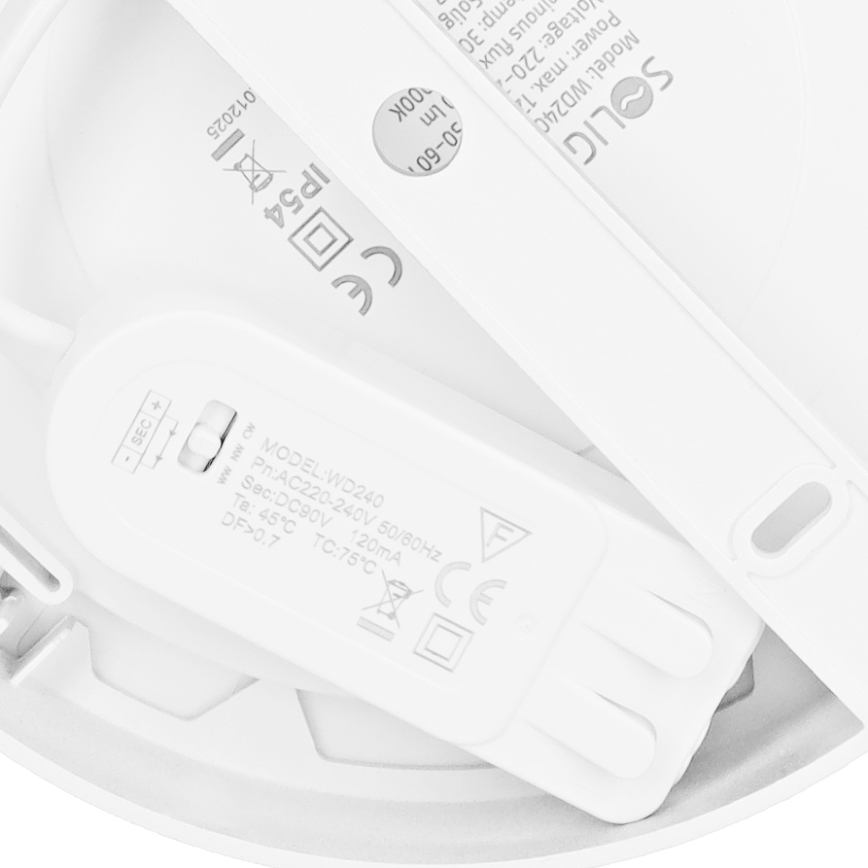 LED opbouw-/inbouwpaneel 2-in-1 LED/12W/230V 3000/4000/6000K Ø17 cm IP54 wit