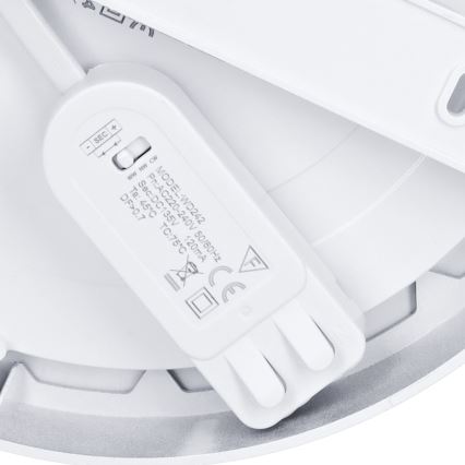 LED Opbouw-/inbouwpaneel 2-in-1 18W/230V 3000/4000/6000K Ø 22,5 cm IP54 zilver