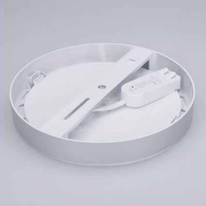 LED Opbouw-/inbouwpaneel 2-in-1 18W/230V 3000/4000/6000K Ø 22,5 cm IP54 zilver