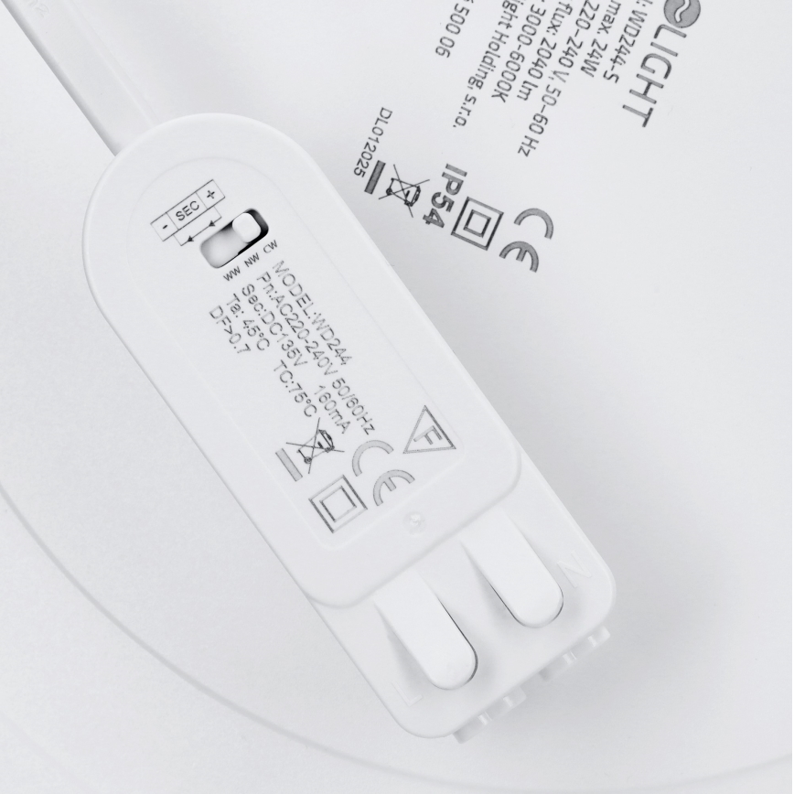 LED opbouw-/inbouwpaneel 2-in-1 24W/230V 3000/4000/6000K Ø 30 cm IP54 zilver