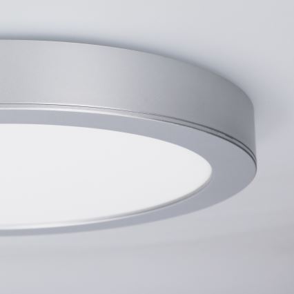 LED opbouw-/inbouwpaneel 2-in-1 24W/230V 3000/4000/6000K Ø 30 cm IP54 zilver