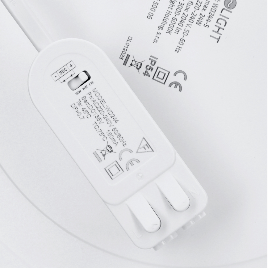 LED opbouw-/inbouwpaneel 2-in-1 24W/230V 3000/4000/6000K Ø 30 cm IP54 wit