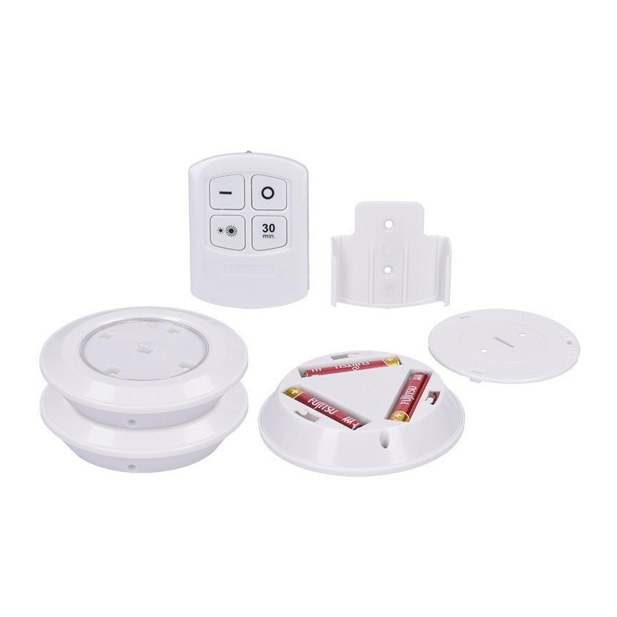 SET 3x LED verlichting dimbaar met afstandsbediening LED/3xAAA