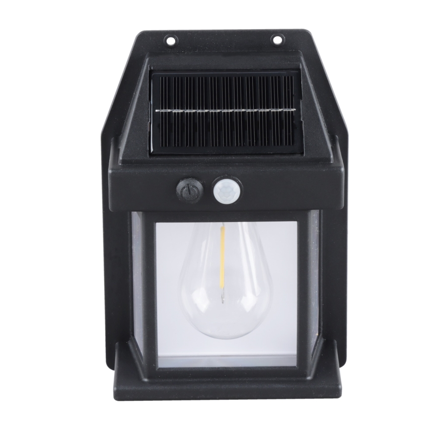 Dimbare LED-zonnelantaarn met sensor, 3,7V, IP44, 1200 mAh
