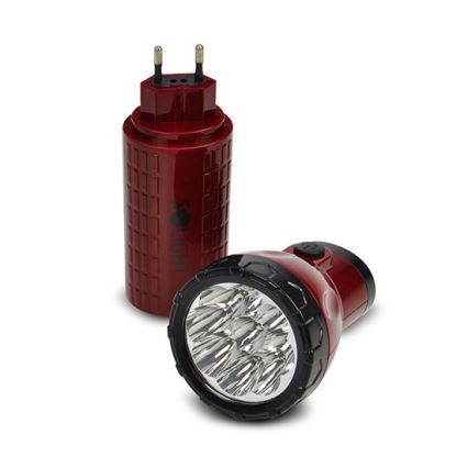 LED Oplaadbare zaklamp 9xLED/4V 800mAh plug-in