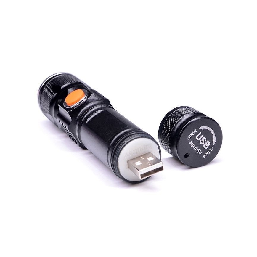 LED Oplaadbare Zaklamp USB LED/3W/3,7V IP44