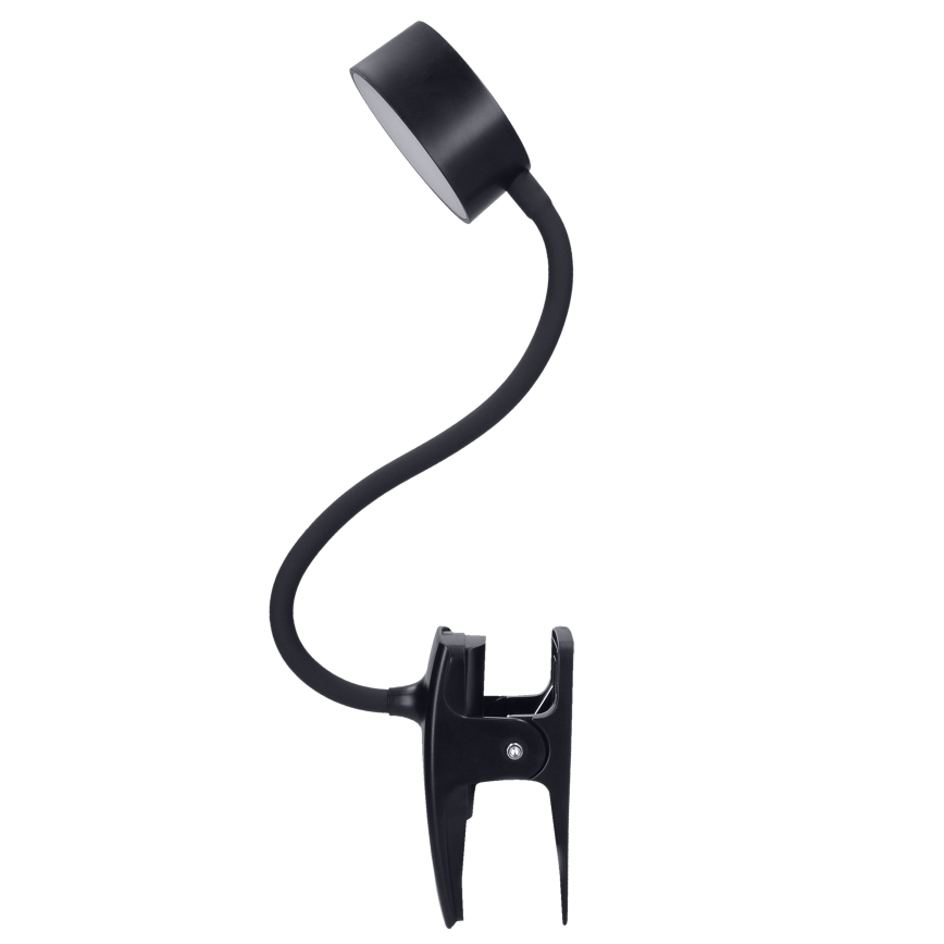 LED Dimbare Flexibele Oplaadbare Bureaulamp met Clip LED/2W/1800 mAh 3000/4000/6500K Zwart