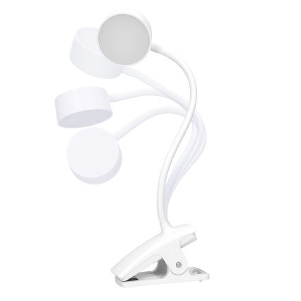 LED Dimbare flexibele oplaadbare bureaulamp met clip LED/2W/1800 mAh 3000/4000/6500K wit