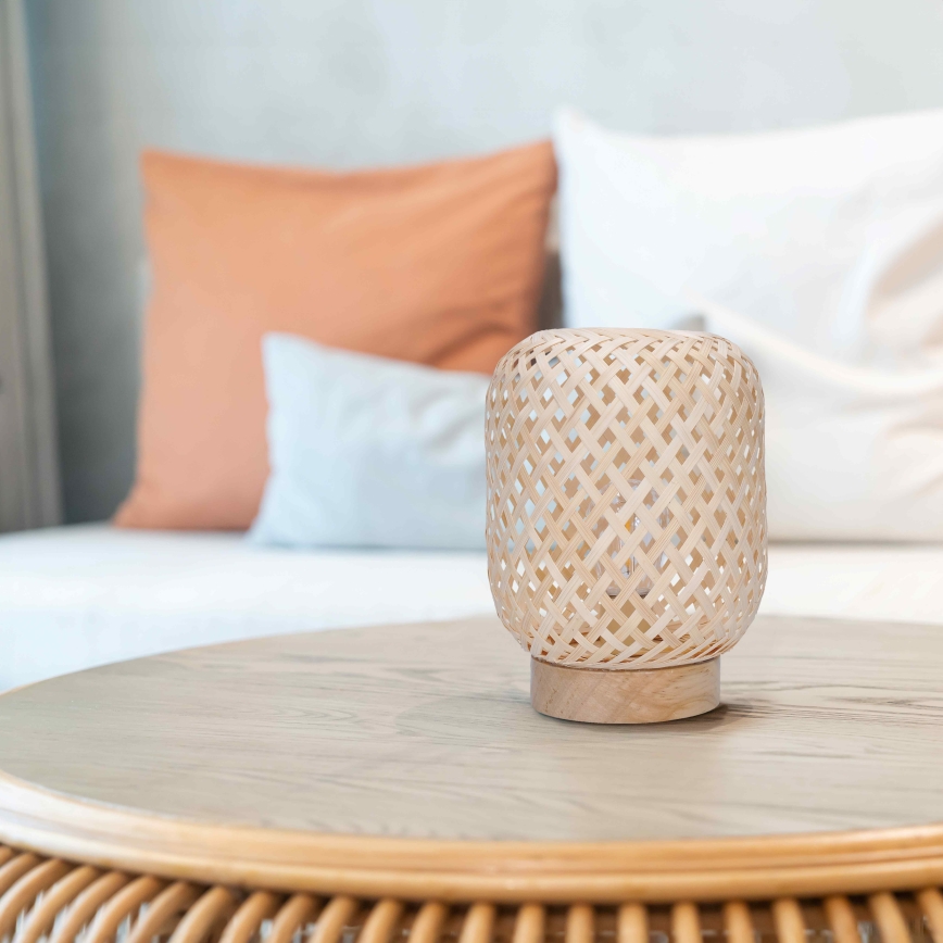 LED Decoratieve tafel lamp BOHO LED/2xAAA rotan
