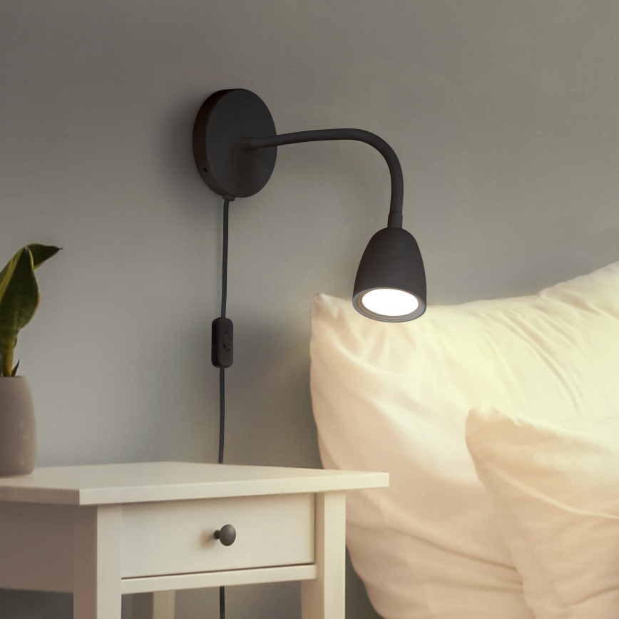 LED Dimbare kleine wandlamp LED/4W/230V zwart