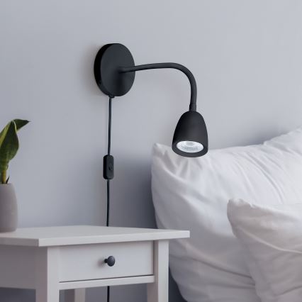 LED Dimbare kleine wandlamp LED/4W/230V zwart