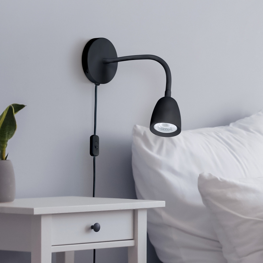LED Dimbare kleine wandlamp LED/4W/230V zwart