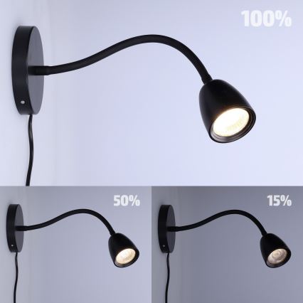 LED Dimbare kleine wandlamp LED/4W/230V zwart