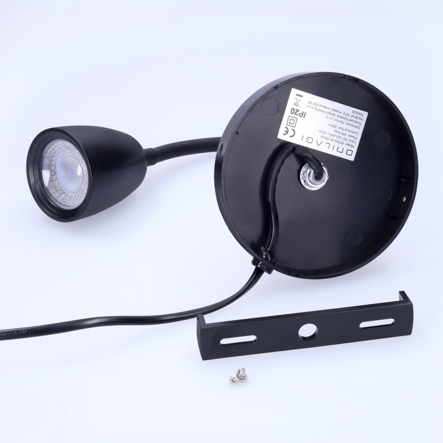 LED Dimbare kleine wandlamp LED/4W/230V zwart
