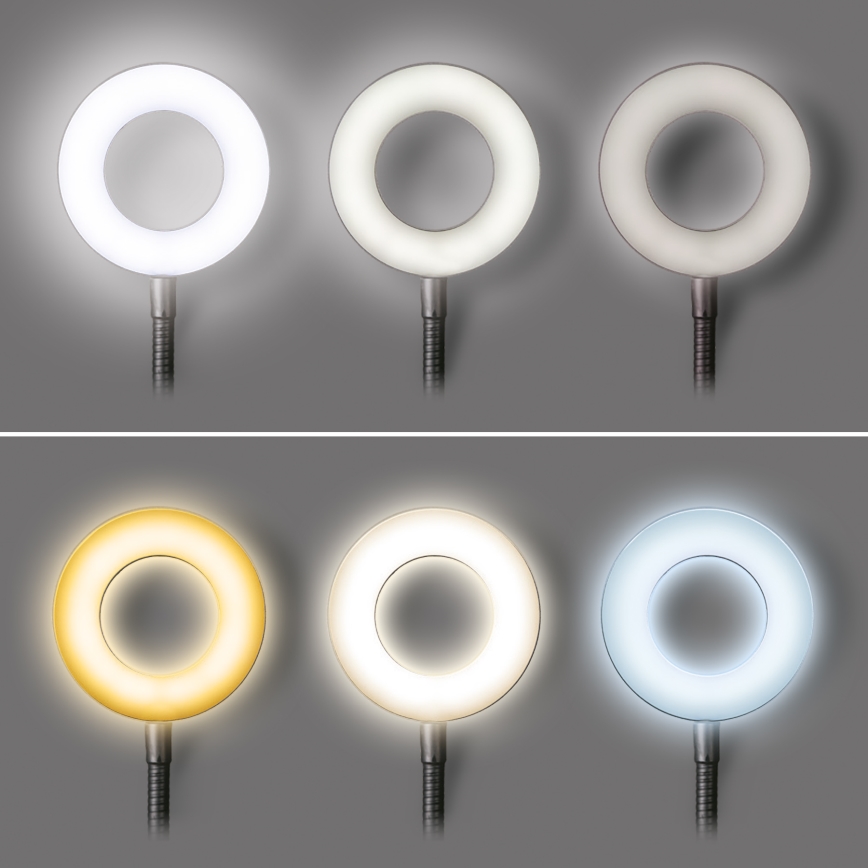 Dimbare LED tafellamp met clip LED/8W/230V 3000/4000/5000K zwart