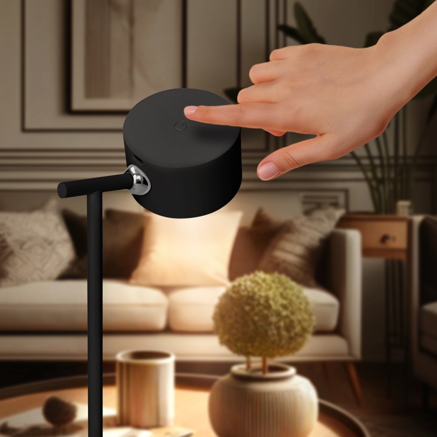 LED Dimbaar aanraken oplaadbaar lamp 3in1 LED/4W/2000 mAh 3000/4000/6500K zwart