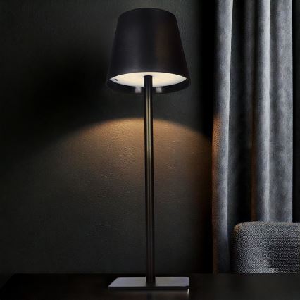 LED dimbare oplaadbare tafellamp LUCCA met aanraakbediening LED/3,7V 3000/4000/6500K 2000 mAh zwart