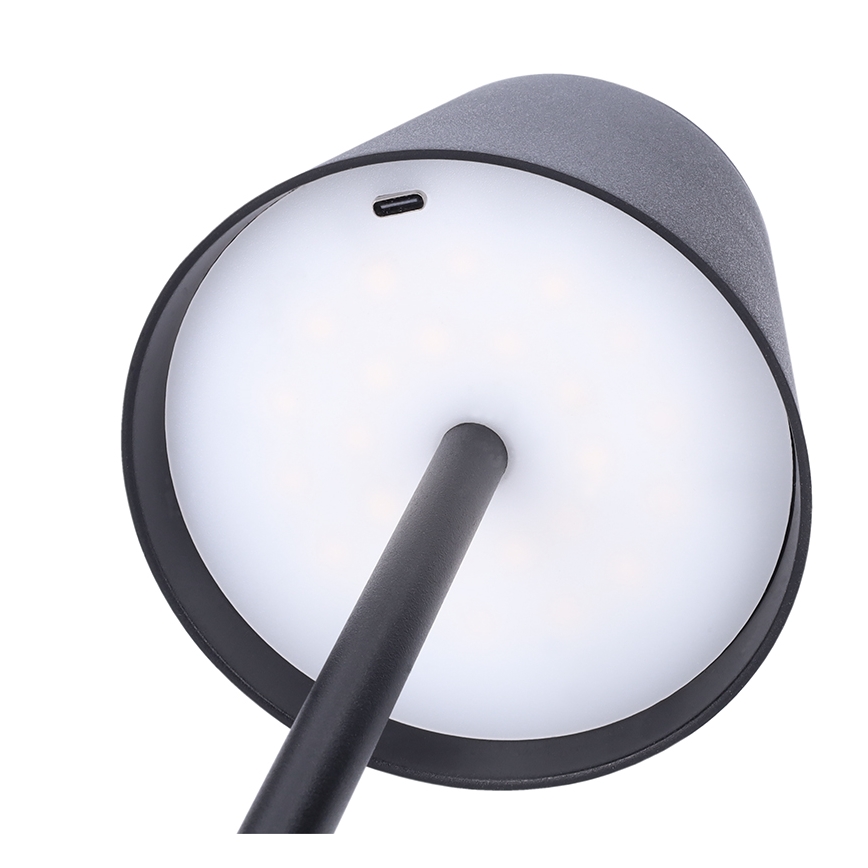 LED dimbare oplaadbare tafellamp LUCCA met aanraakbediening LED/3,7V 3000/4000/6500K 2000 mAh zwart