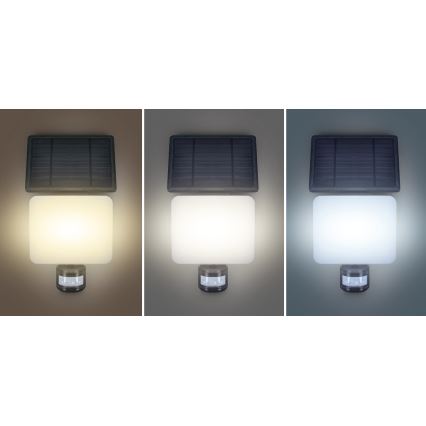 LED Schijnwerper op zonne-energie met bewegingssensor LED/11W/3,7V 4400mAh 3000K/4000K/6500K IP54