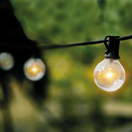 LED-decoratiesnoer voor buiten GIRLANDA 25xE12 20m IP44 warm wit