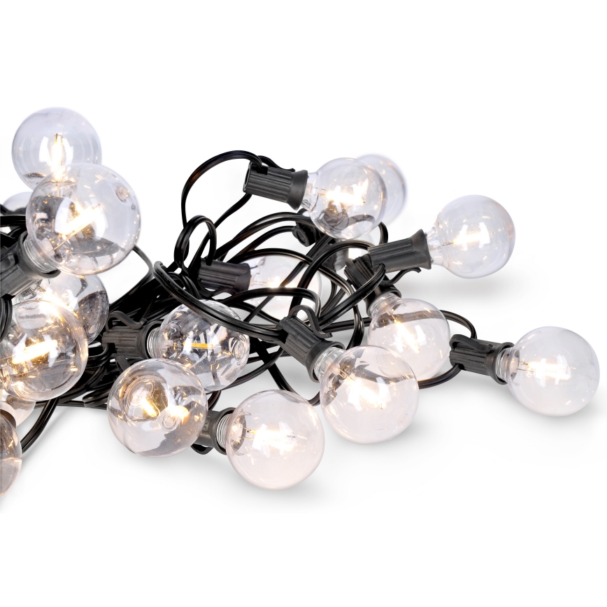 LED Buiten decoratieve slinger GIRLANDA 25xE12 20m IP44 warm wit