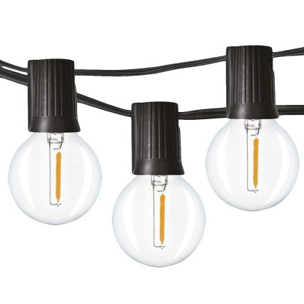 LED Buiten decoratieve slinger GIRLANDA 25xE12 20m IP44 warm wit