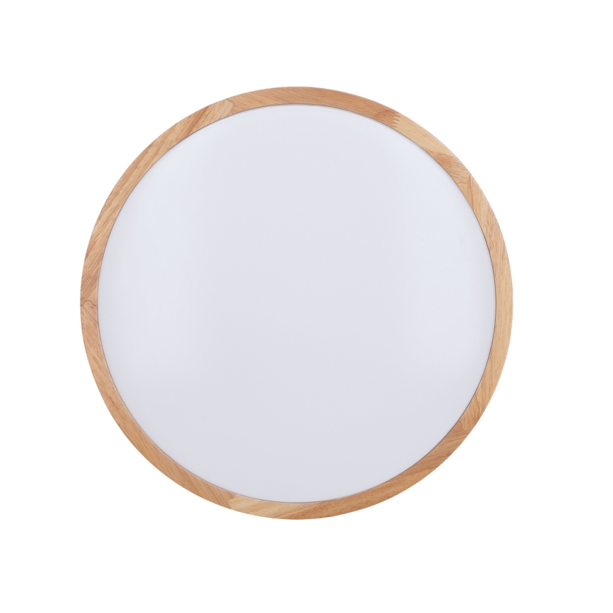 Dimbare LED plafondlamp WOODY LED/48W/230V 3000-6500K eiken diameter 38 cm + afstandsbediening