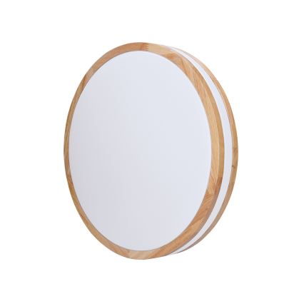 Dimbare LED plafondlamp WOODY LED/48W/230V 3000-6500K eiken diameter 38 cm + afstandsbediening