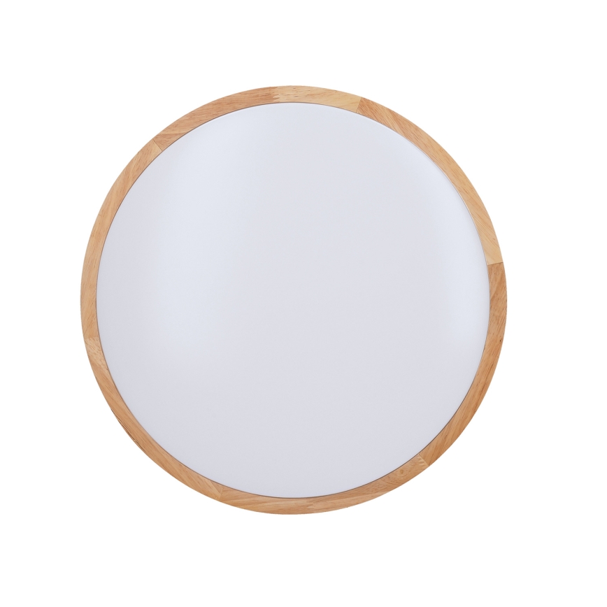 Dimbare LED plafondlamp SOLID OAK LED/48W/230V 3000-6500K eiken diameter 39 cm + afstandsbediening