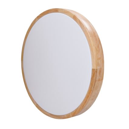 Dimbare LED plafondlamp SOLID OAK LED/48W/230V 3000-6500K eiken diameter 39 cm + afstandsbediening