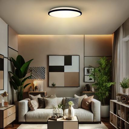 Dimbare LED plafondlamp JAMIL LED/48W/230V 3000-6500K zwart + afstandsbediening