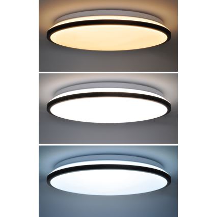 Dimbare LED plafondlamp JAMIL LED/48W/230V 3000-6500K zwart + afstandsbediening
