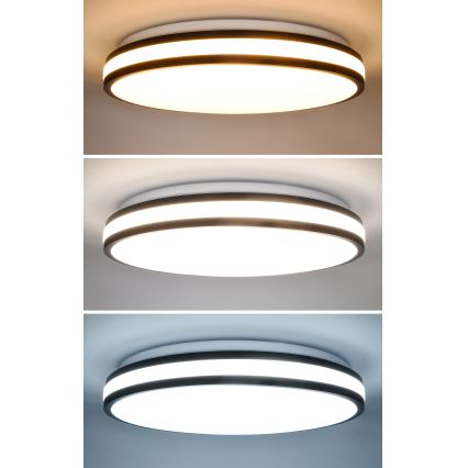 Dimbare LED plafondlamp LASKOS LED/48W/230V 3000-6500K zwart + afstandsbediening