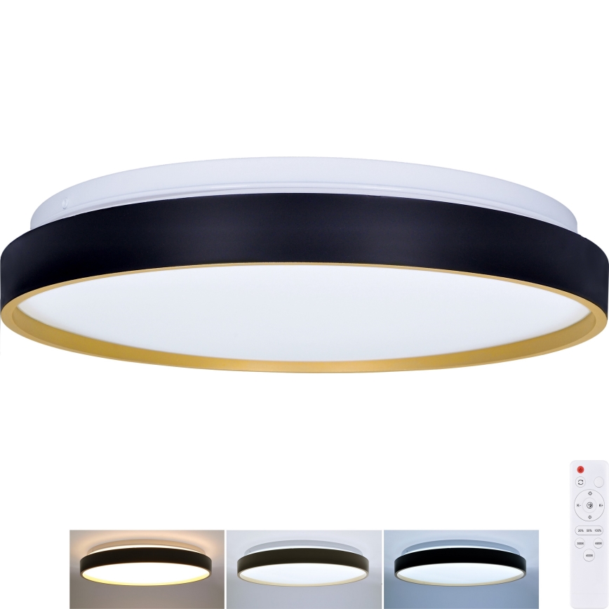 Dimbare LED plafondlamp CALA LED/48W/230V 3000-6500K zwart/goud + afstandsbediening