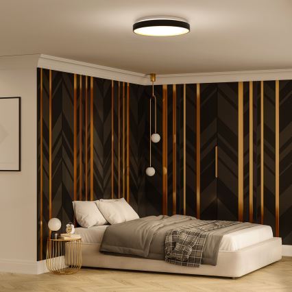 Dimbare LED plafondlamp CALA LED/48W/230V 3000-6500K zwart/goud + afstandsbediening