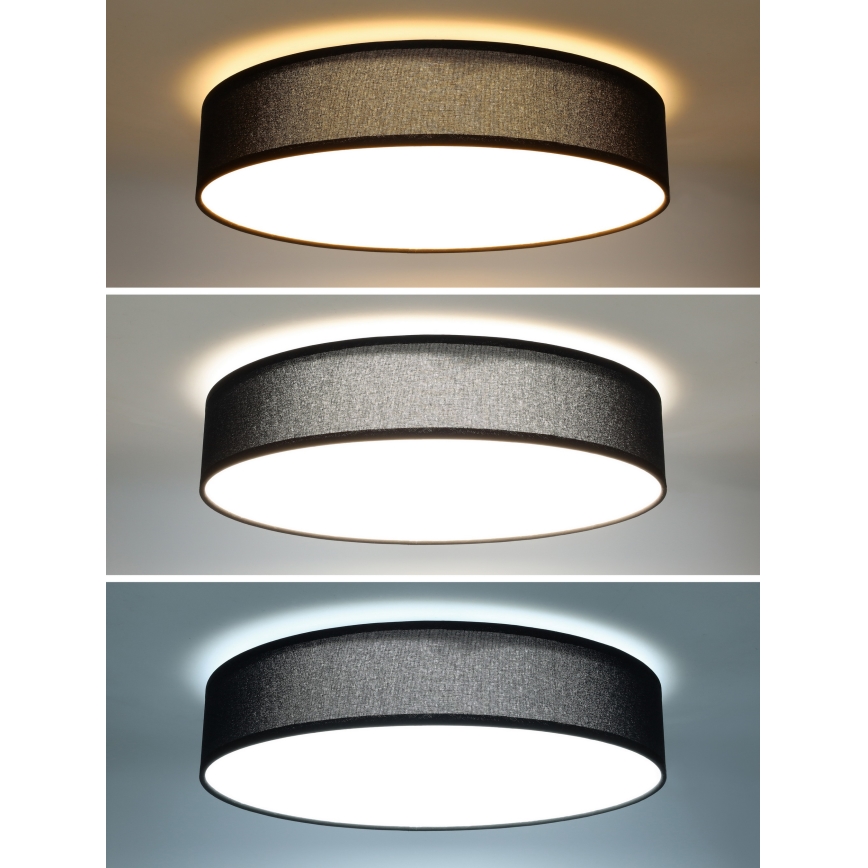 Dimbare LED plafondlamp PENLEY LED/48W/230V 3000-6500K diameter 40 cm zwart + afstandsbediening