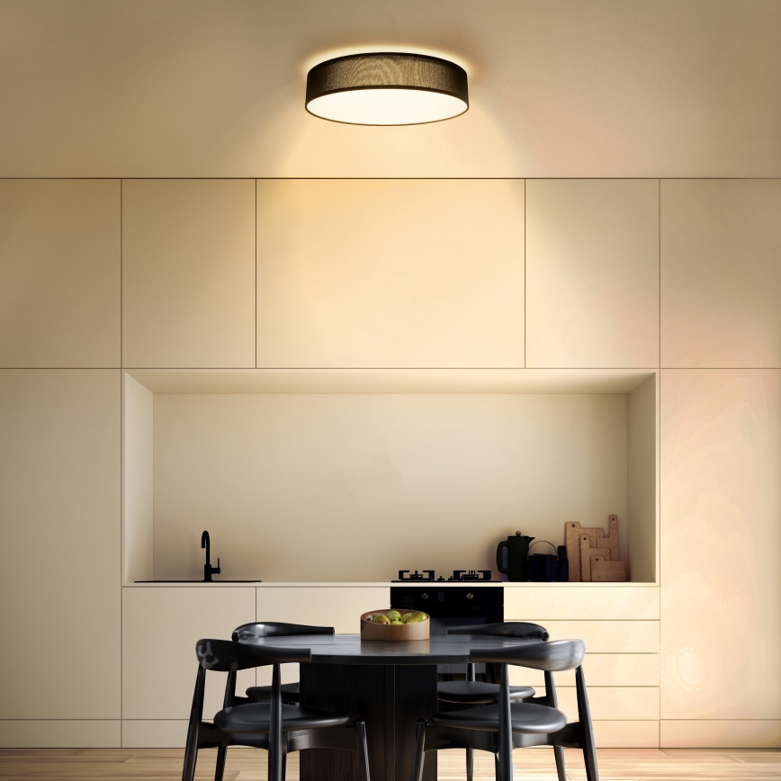 Dimbare LED plafondlamp PENLEY LED/48W/230V 3000-6500K diameter 40 cm zwart + afstandsbediening