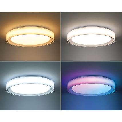 Dimbare LED RGB plafondlamp FLOCO LED/30W/230V 3000-6500K + RGB/6W diameter 40cm + afstandsbediening