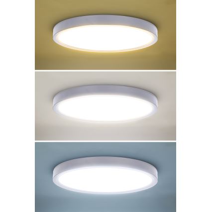 Dimbare LED plafondlamp ESTELA LED/36W/230V diameter 30 cm wit + afstandsbediening
