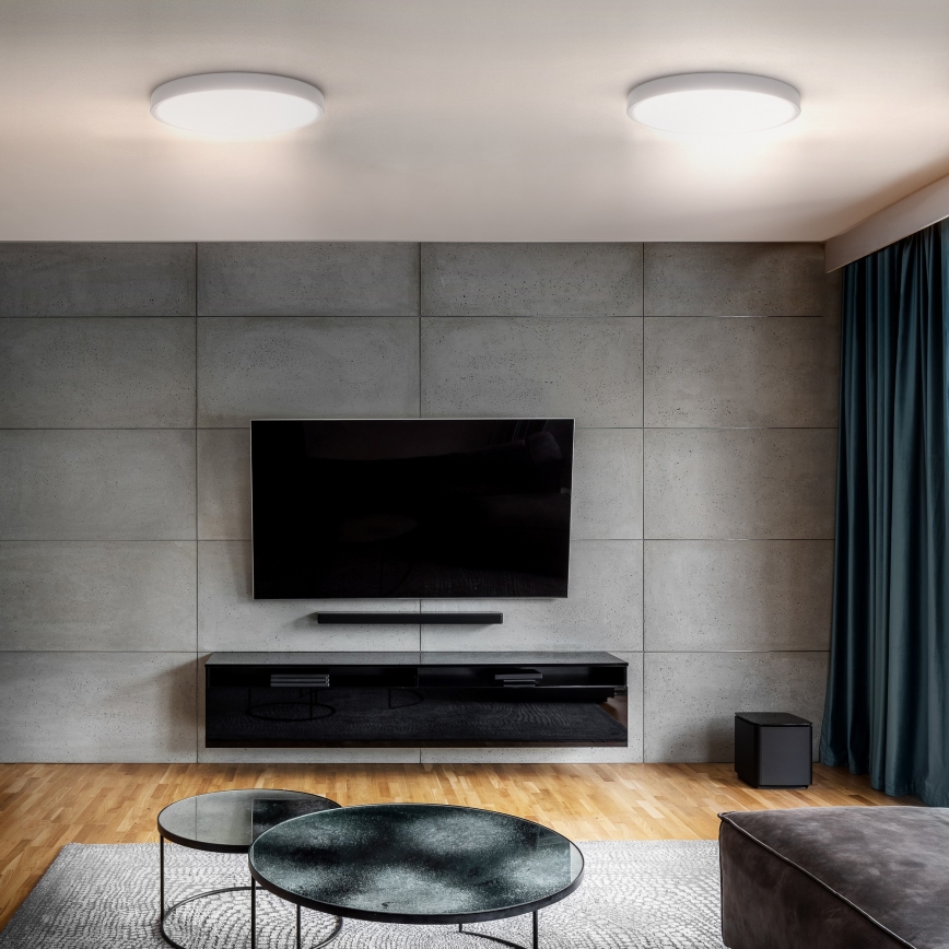 Dimbare LED plafondlamp ESTELA LED/36W/230V diameter 30 cm wit + afstandsbediening