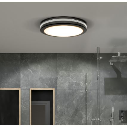 LED Dimbaar buitenshuis plafond lamp LED/18W/22W/26W/230V 3000/4000/6500K IP65 zwart