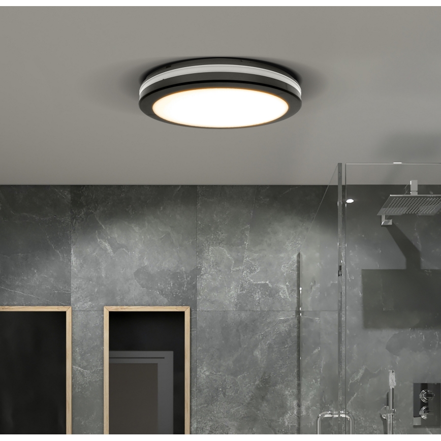 LED Dimbaar buitenshuis plafond lamp LED/18W/22W/26W/230V 3000/4000/6500K IP65 zwart