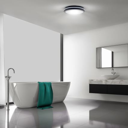 LED Dimbaar buitenshuis plafond lamp LED/18W/22W/26W/230V 3000/4000/6500K IP65 zwart