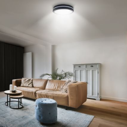LED Dimbaar buitenshuis plafond lamp LED/36W/40W/44W/230V 3000/4000/6500K IP65 zwart