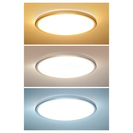 ACATE LED-plafondlamp voor badkamer, 24W/230V, 3000/4000/6000K, Ø 29,3 cm, IP54