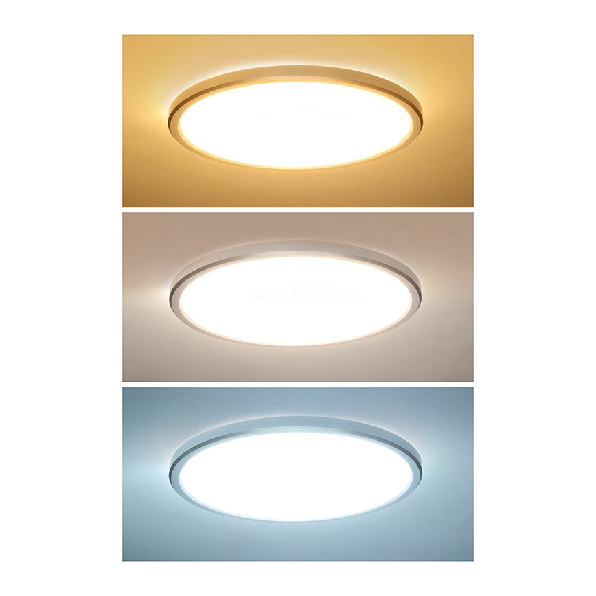 ACATE LED-plafondlamp voor badkamer, 24W/230V, 3000/4000/6000K, Ø 29,3 cm, IP54