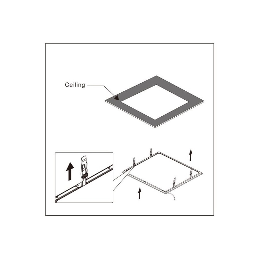 SET Montageklemmen t.b.v. LED Paneel installatie 595x595mm