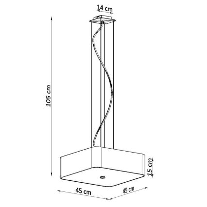 Hanglamp aan een koord LOKKO 5x E27 / 60W / 230V 45 cm zwart