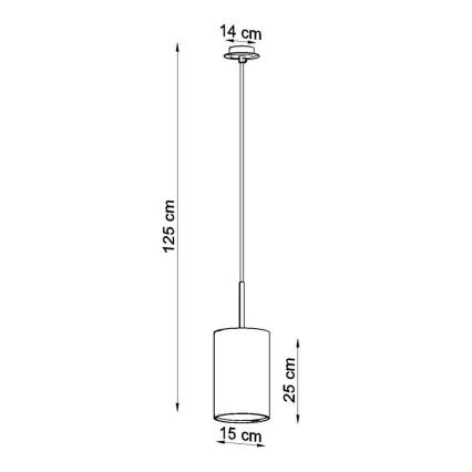 Hanglamp aan een koord OTTO 1x E27 / 60W / 230V d. 15 cm zwart