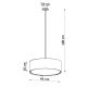 Hanglamp aan een koord ROLLO 3x E27 / 60W / 230V d. 45 cm wit